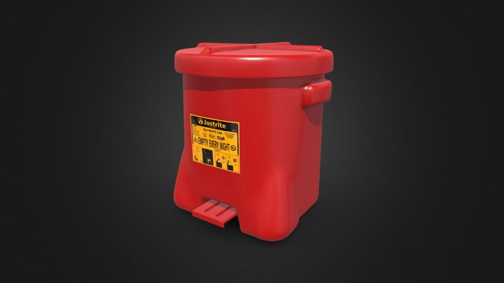 93FLPoly Oily Waste Can 3D Model
