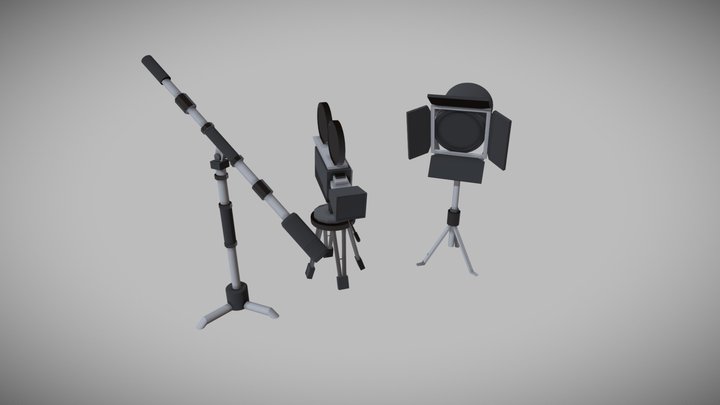 Camera, Lights and Microphone 3D Model
