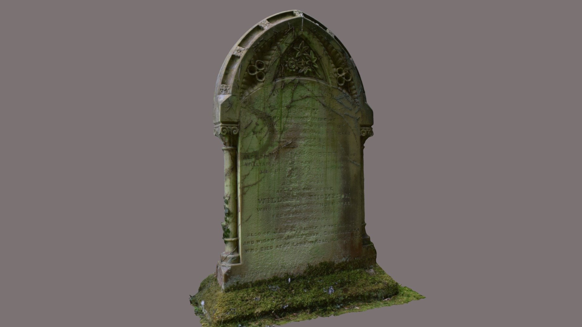 Gravestone Green with Ivy Scan