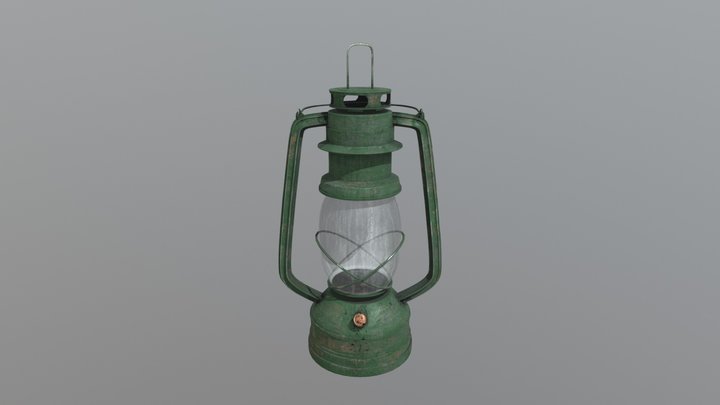 Lamp Kerosene Old 5 3D Model
