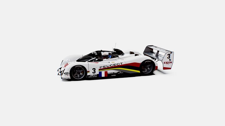peugeot-905 1995 | www.vecarz.com – Kostenloses 3D-Modell STL