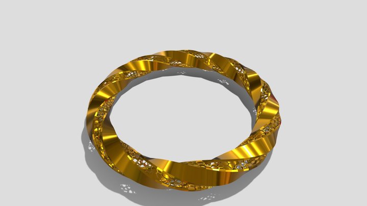 Gold Bracelet 3D Model