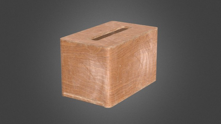 Wooden Tissue Box 3D Model