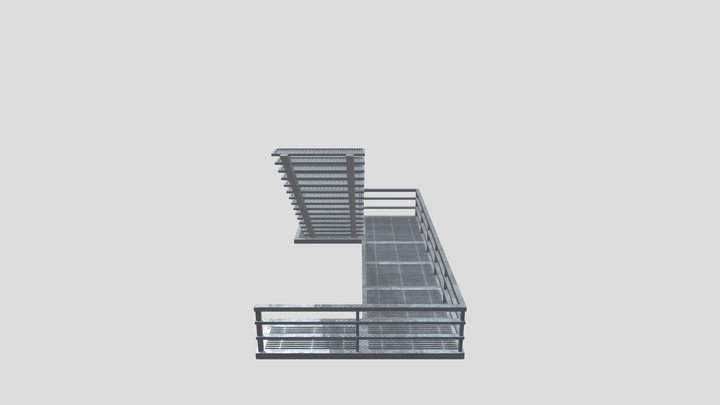Metal FireEscape StairWay 3D Model