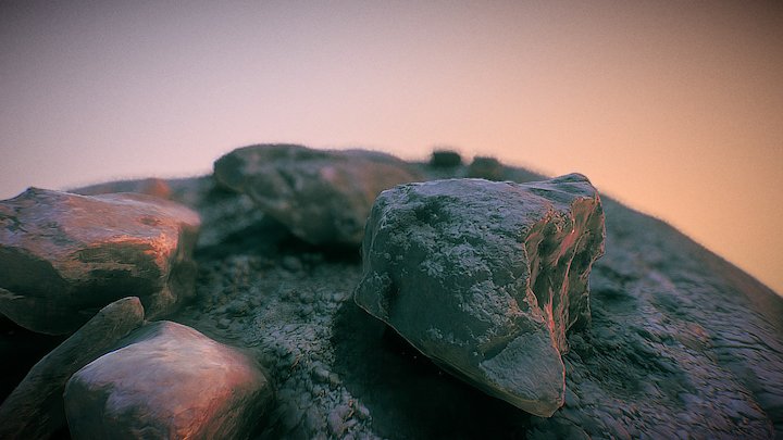 Dusty Rocks 3D Model