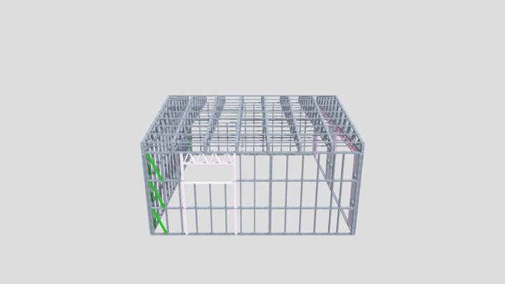 Гараж 8х7х3 2 скат 3D Model