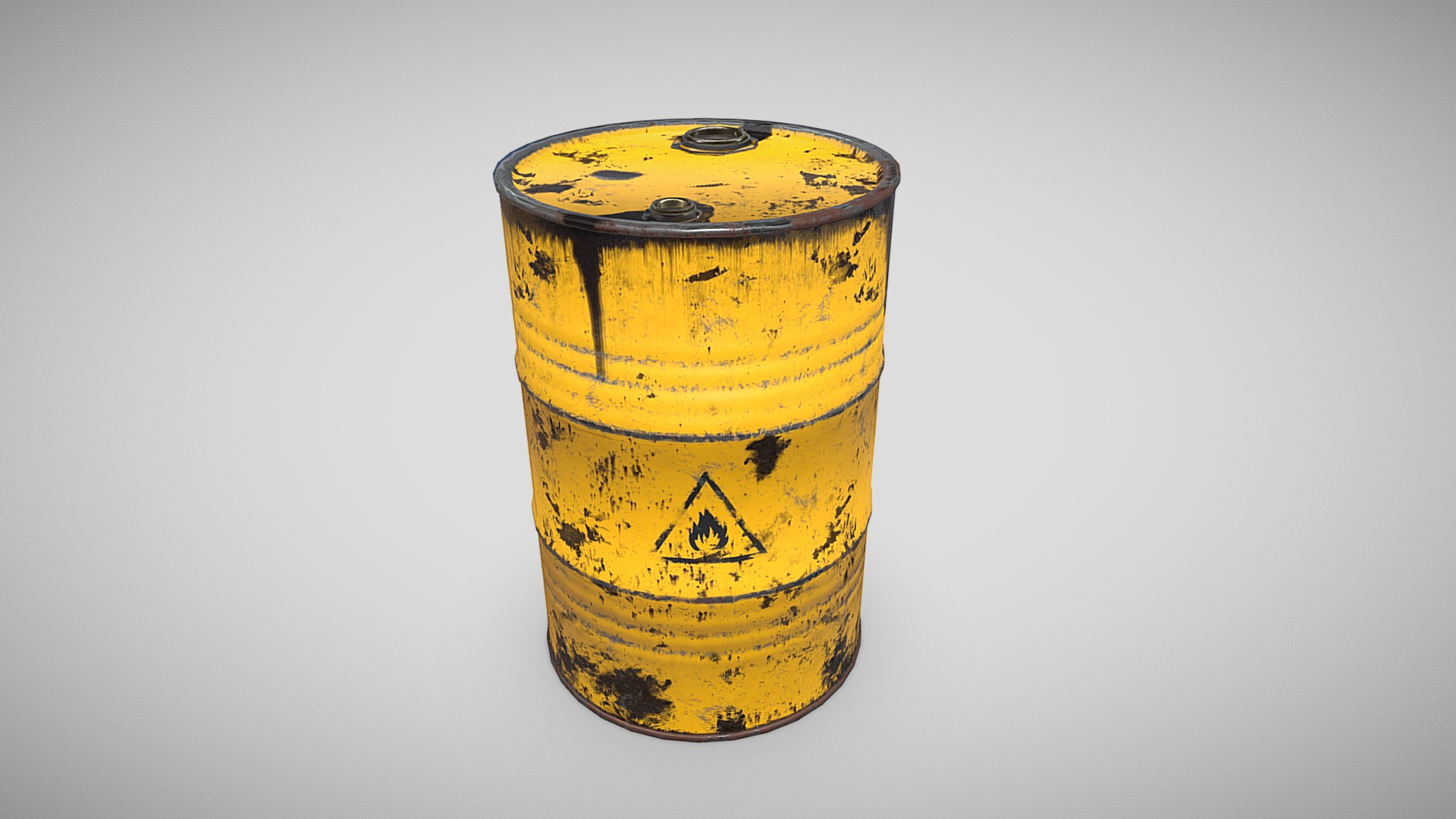 3D model Old Oil Barrel Drum with oil leakage - This is a 3D model of the Old Oil Barrel Drum with oil leakage. The 3D model is about a glass of beer.