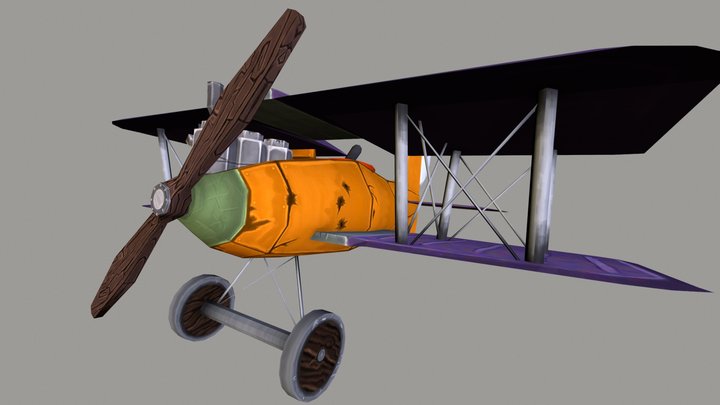 Stylised World War Plane - LVG C.VI 3D Model