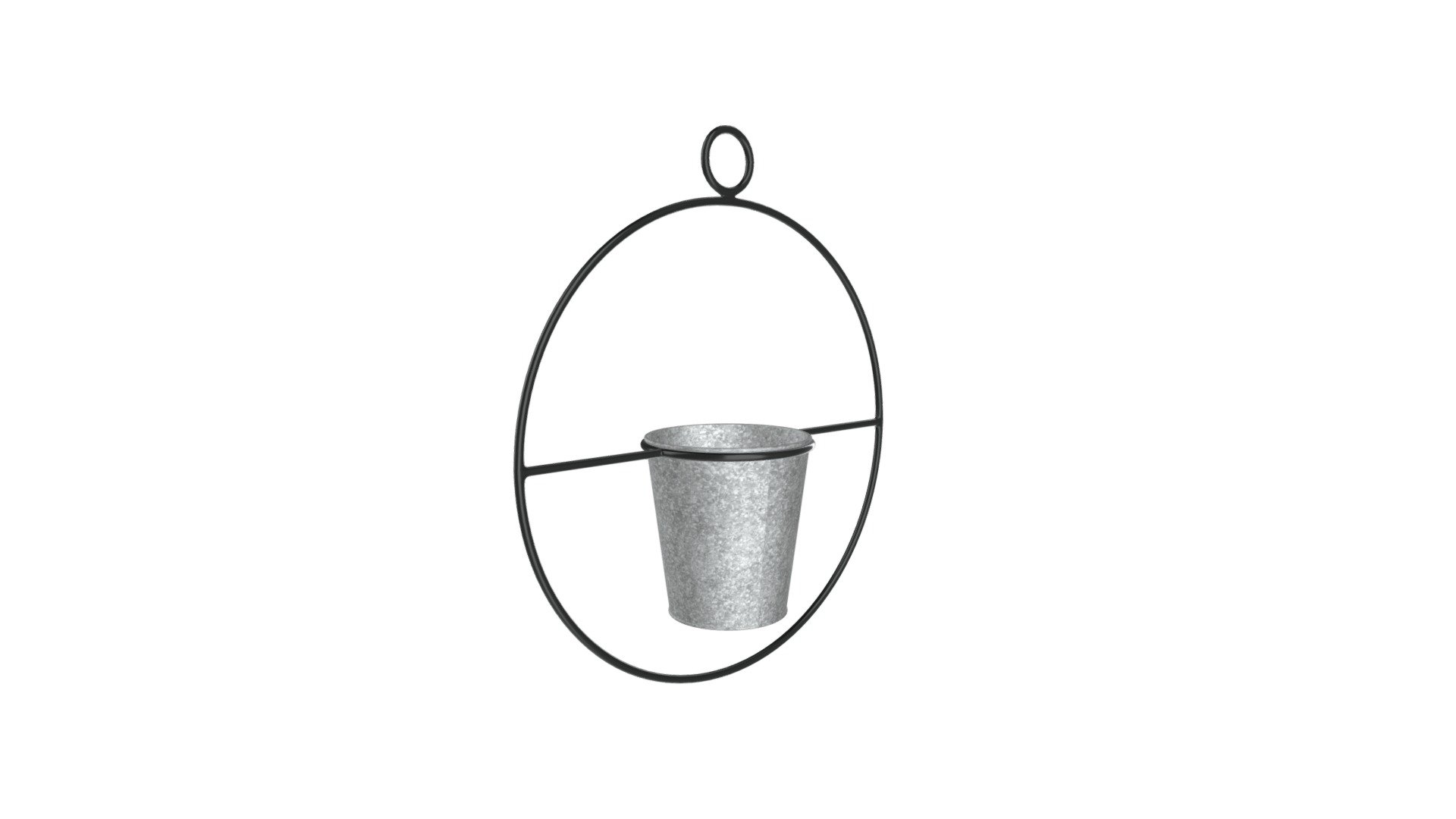 Akela Round Hanging Planter With Zinc Pot