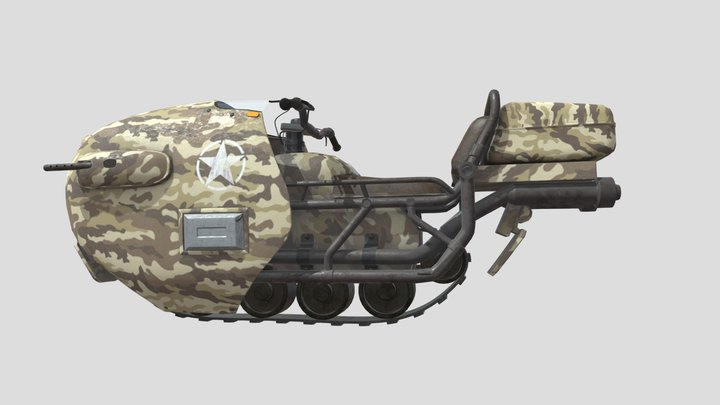 Vintage military motorcycle 3D Model