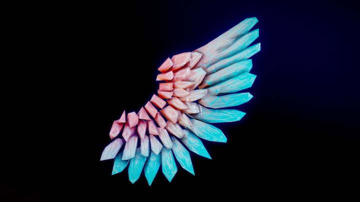 low poly wing 3D Model