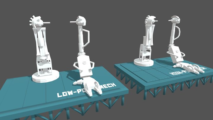 Left and Right Mech Arms 3D Model