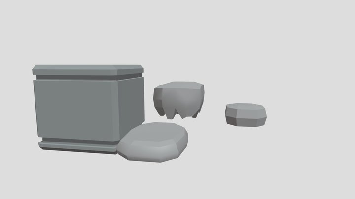 Low Poly Platforms 3D Model