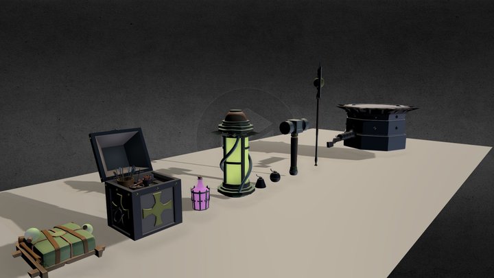 Draft_Warhammer_items_base_color 3D Model