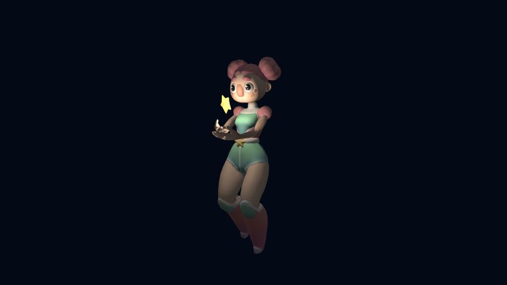 Space Girl - Animated 3D Model