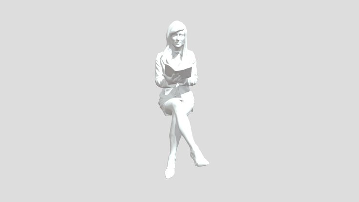 Reader in Black Suit 3D Model