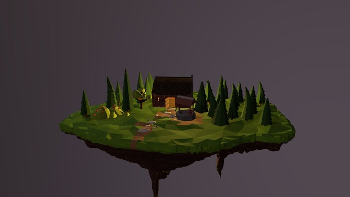 Cabin Island 3D Model