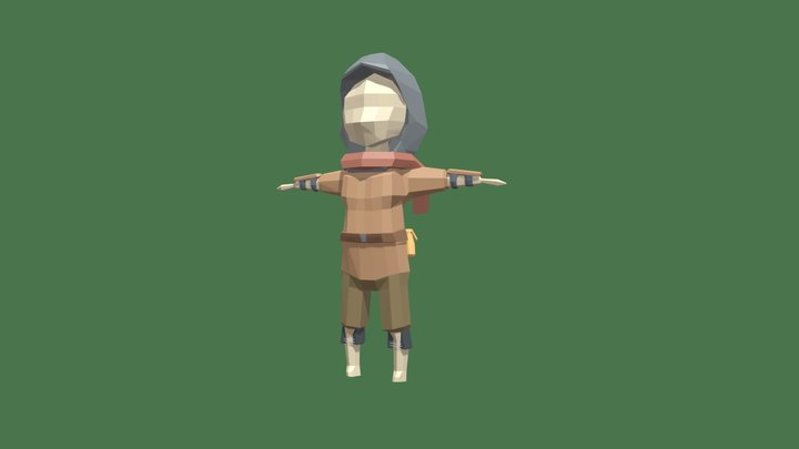 Low-poly girl 3D Model