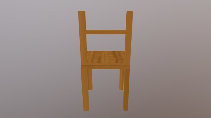 Wooden chair low poly 3D Model