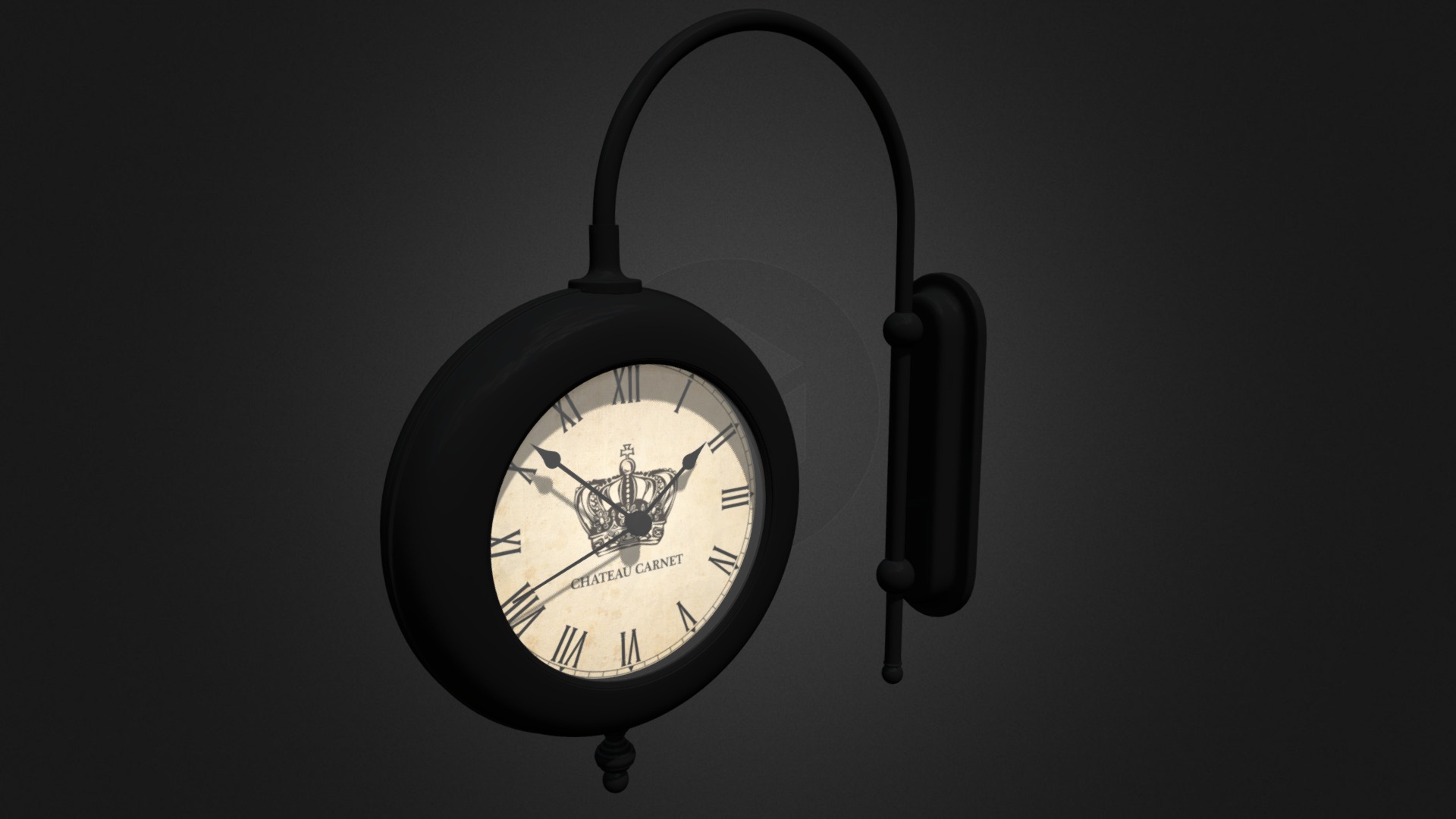3D model Classic Wall Clock 2 - This is a 3D model of the Classic Wall Clock 2. The 3D model is about a black and white clock.