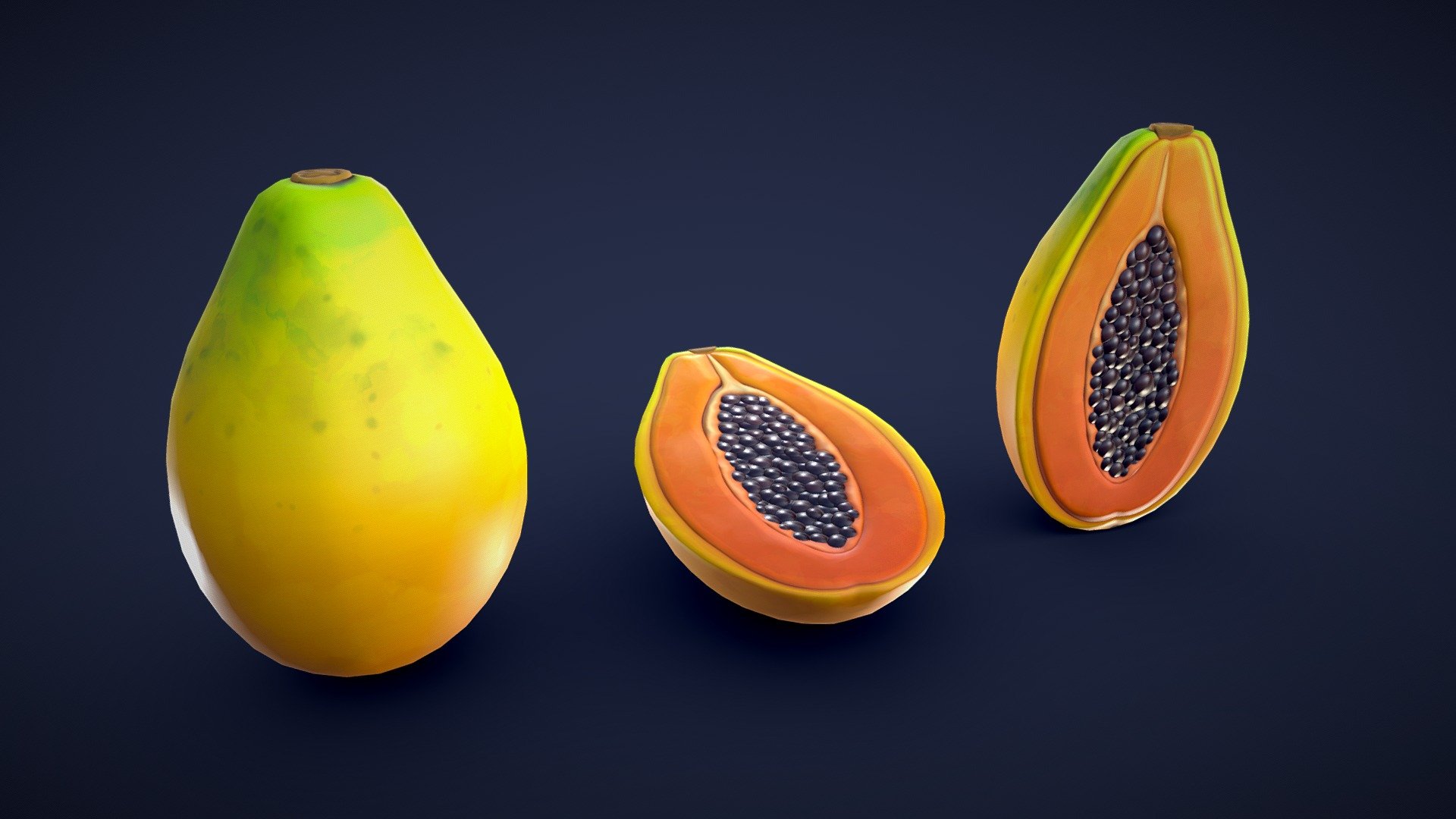 Stylized Papaya - Low Poly - Buy Royalty Free 3D model by LarkArt Store ...