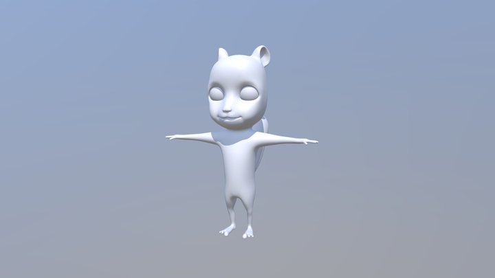 Chipmunk Kid Character 3D Model