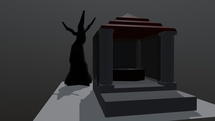 Spooky Tomb Scene 3D Model