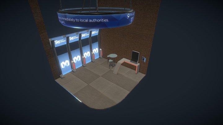 Detroit Train station scene 3D Model