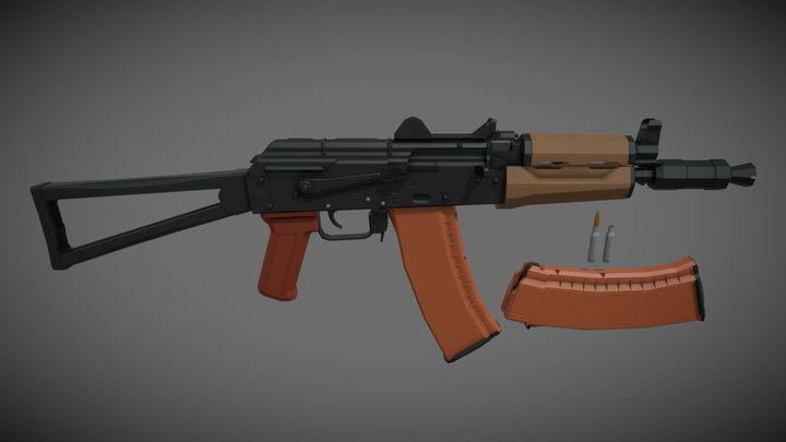 low-poly AKS-74U – Free 3D Model STL