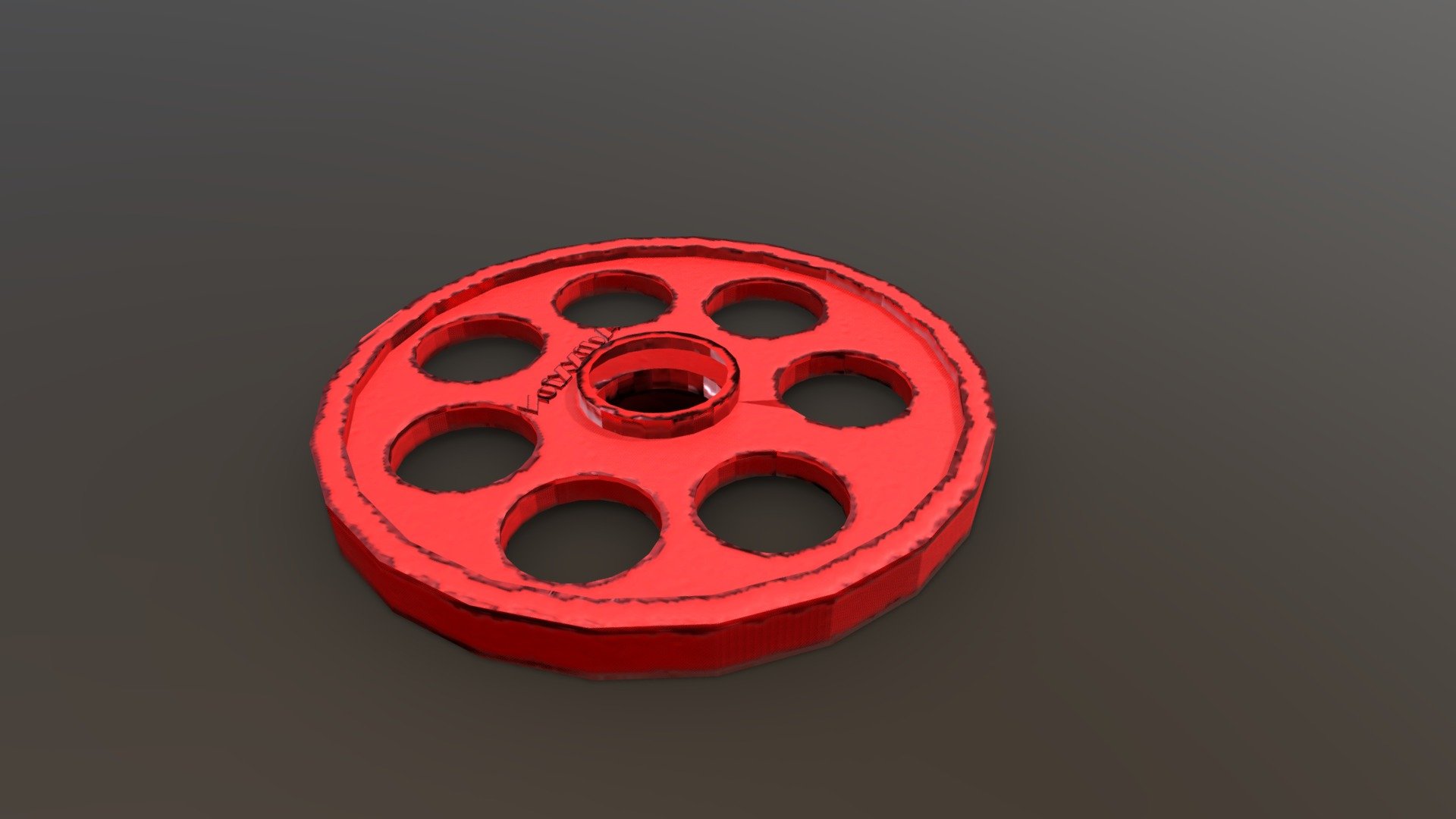 Gym Big Dumbbell Red Holes — Sketchfab embed 3D viewer