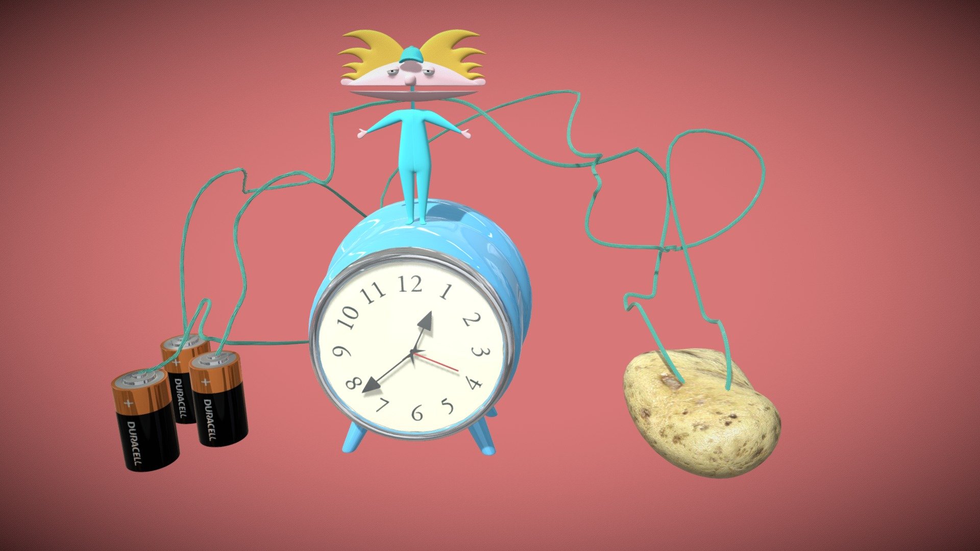 Hey Arnold's Alarm Clock 3D model by carlossketch [25cc82a] Sketchfab