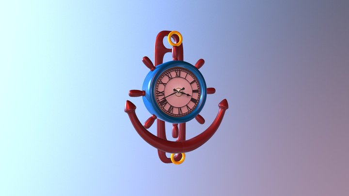 Artistic Wall Clock 3D Model