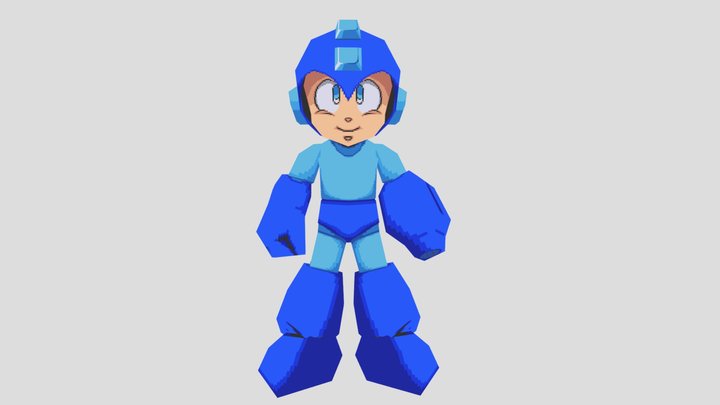 Mega Man (low poly) 3D Model