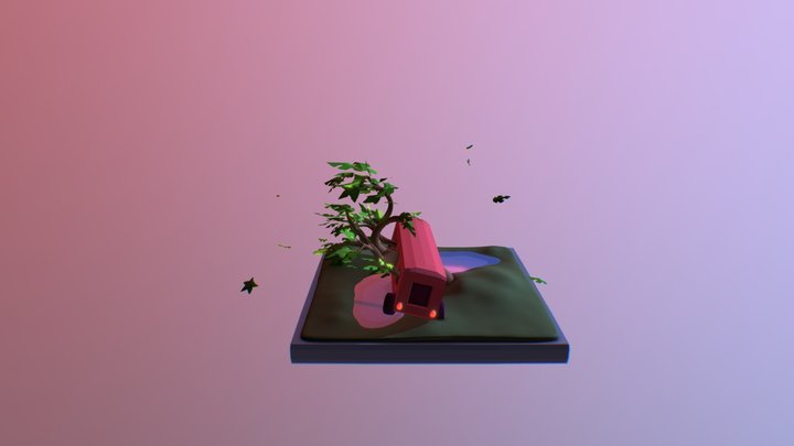 Bus en boompie 3D Model
