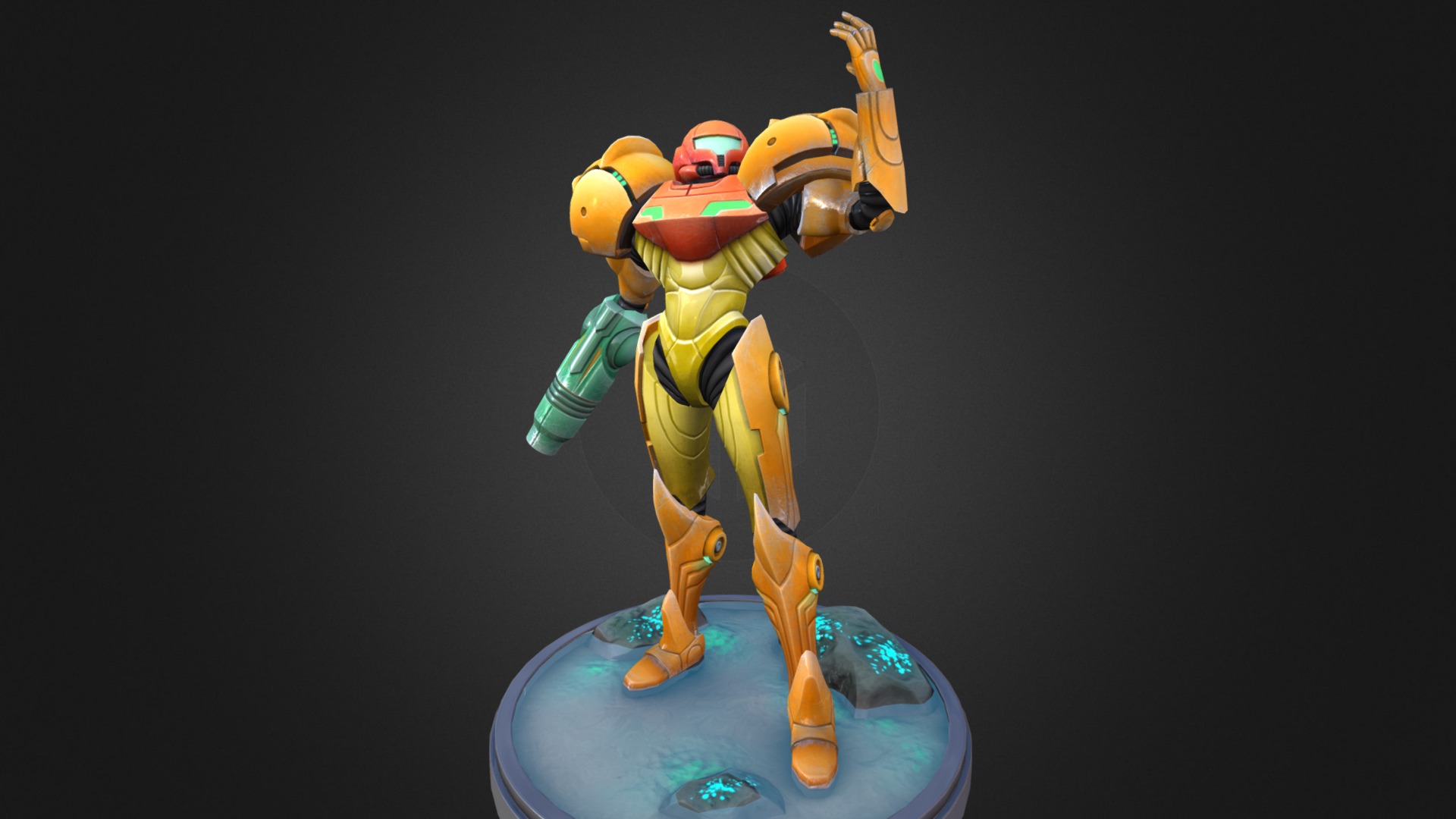 3D model Samus - This is a 3D model of the Samus. The 3D model is about a toy on a surface.