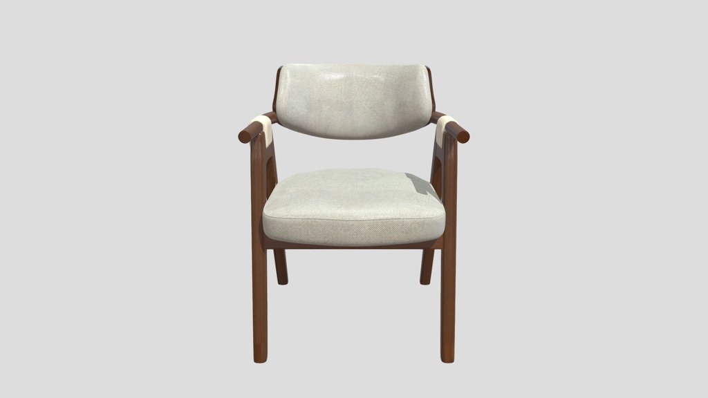 Mid-Century Modern Wooden Armchair