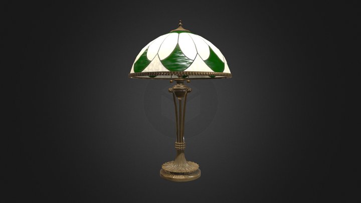 Antique Table Lamp 001 (Low Poly) 3D Model