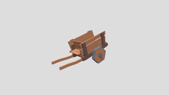 Old Wooden Cart - no texture 3D Model