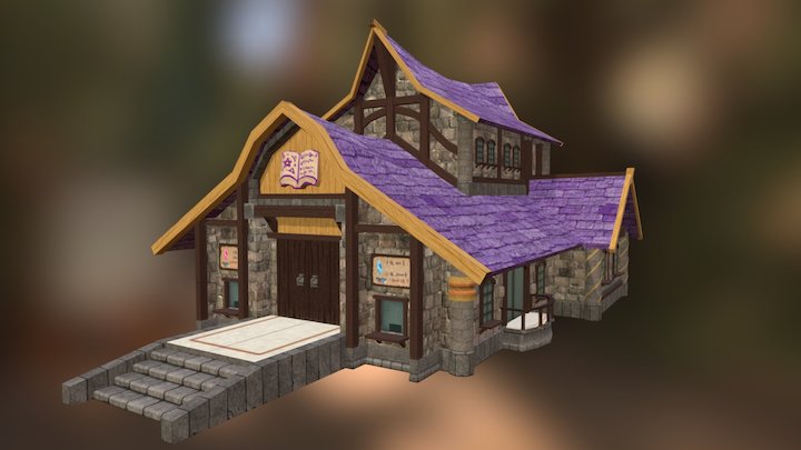 magic house town store hand paint style V 1.0 3D Model