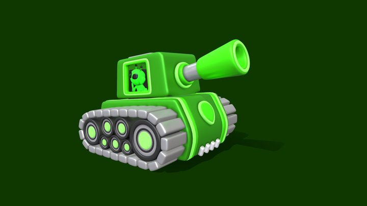 Alien in a Tank from the Game 'Data Defenders' 3D Model