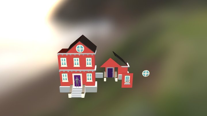 Red Brick House 3D Model