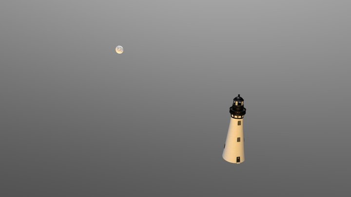 3D Lighthouse & Moon Models 3D Model