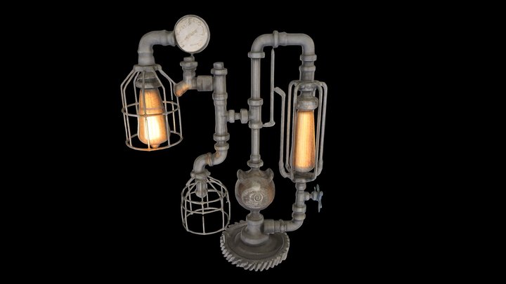 Steampunk Lamp Mechanism (Industrial) – Modelo 3D gratuito STL