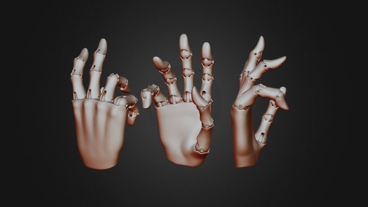 jointed hands BJD 3D Model