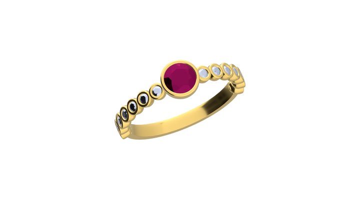 ruby bezel ring 3D Model