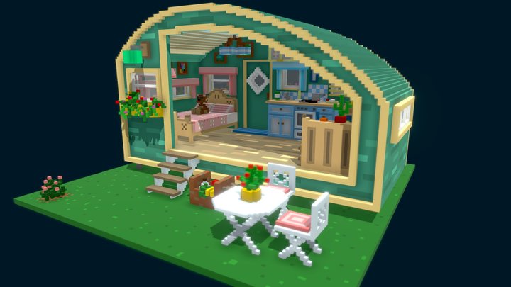 Old Caravan 3D Model