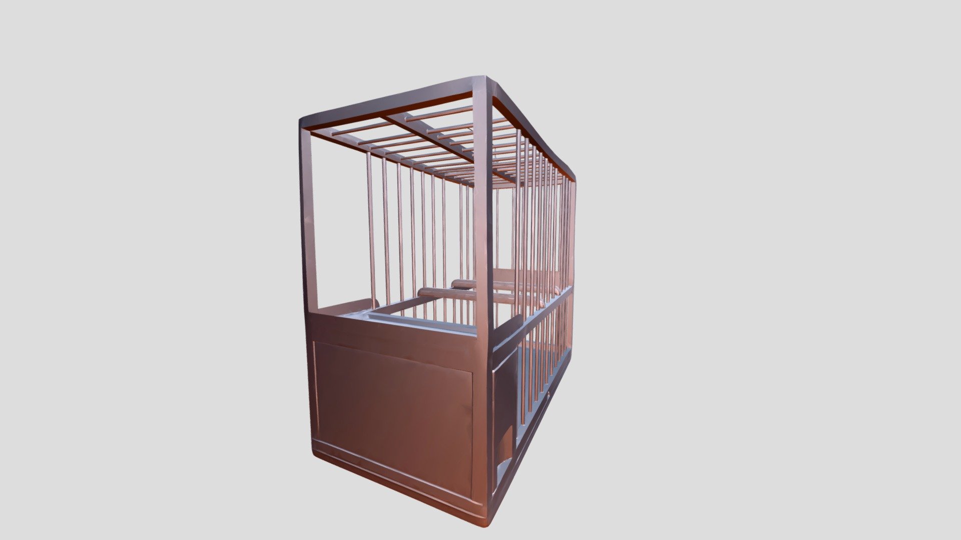 Wooden bird cage with metal bars - 3D model by sherzad.m198 [25e0ff7 ...