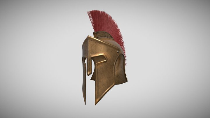 3D Spartan Helmet - High Poly 3D Model
