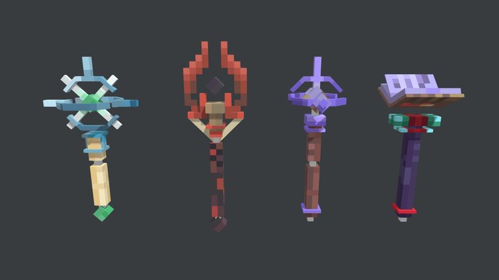 [2] Wands*4 | minecraft 3D Model