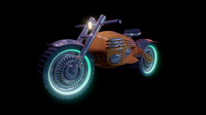 Cyberpunk Stylized Motorcycle asset 3D Model